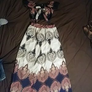 Crop top and skirt set